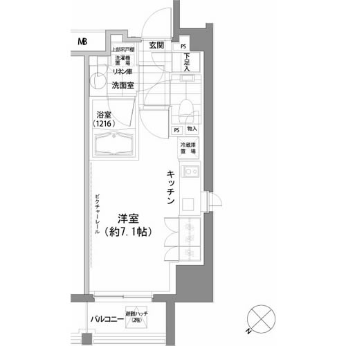 パークハビオ渋谷 907 間取り図