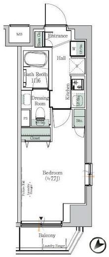 One ROOF Residence Kiba West 809 間取り図