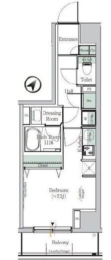 One ROOF Residence Kiba West 802 間取り図