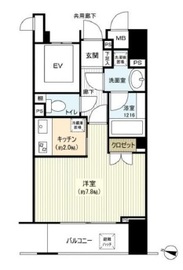 東急ドエルグラフィオ広尾 9階 間取り図