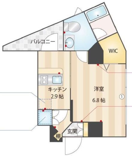 クーカイ・テラス恵比寿 201 間取り図