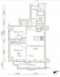 パークアクシス市谷左内町 501 間取り図