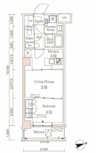 パークアクシス市谷左内町 202 間取り図