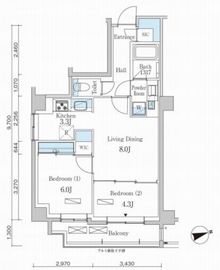 パークアクシス市谷左内町 201 間取り図