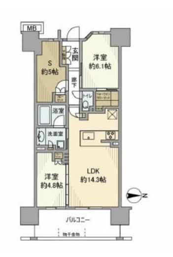 ルネ南砂町リバーフィール 3階 間取り図
