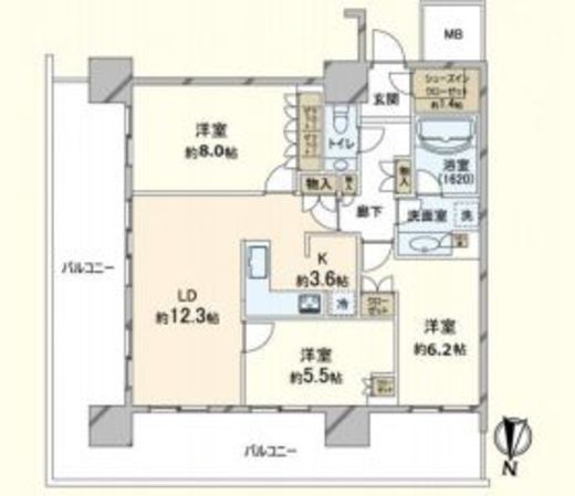 アーバンドックパークシティ豊洲タワー 18階 間取り図
