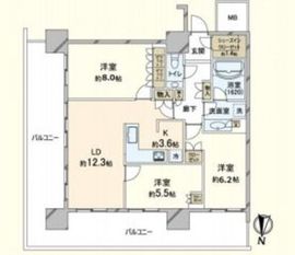 アーバンドックパークシティ豊洲タワー 18階 間取り図