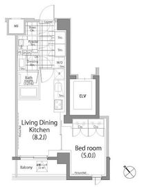 パークハビオ中目黒 202 間取り図