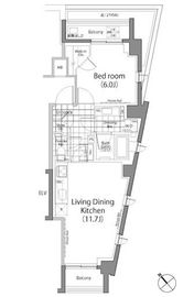 パークハビオ中目黒 201 間取り図