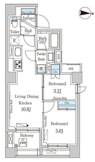 パークアクシス吾妻橋 704 間取り図