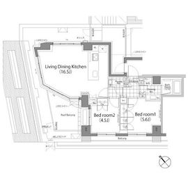 パークハビオ中目黒 503 間取り図