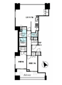 ワールドシティタワーズ ブリーズタワー 21階 間取り図