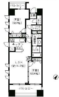 パークキューブ日本橋水天宮 605 間取り図
