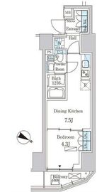 パークアクシス赤坂山王 203 間取り図