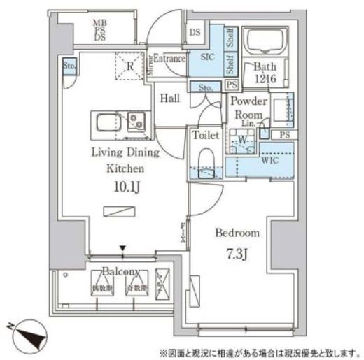 パークアクシス赤坂山王 304 間取り図