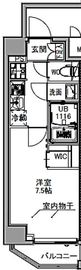 S-RESIDENCE王子east (エスレジデンス王子イースト) 401 間取り図