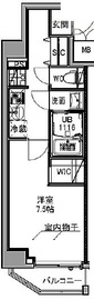 S-RESIDENCE王子east (エスレジデンス王子イースト) 801 間取り図