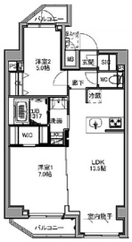 S-RESIDENCE王子east (エスレジデンス王子イースト) 901 間取り図