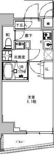 S-RESIDENCE両国parkside (エスレジデンス両国パークサイド) 402 間取り図