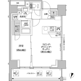 パークハビオ渋谷本町レジデンス 201 間取り図