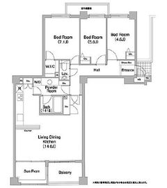 コンフォリア碑文谷 204 間取り図