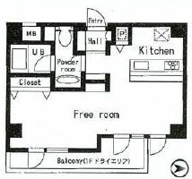 グレンパーク神楽坂 104 間取り図