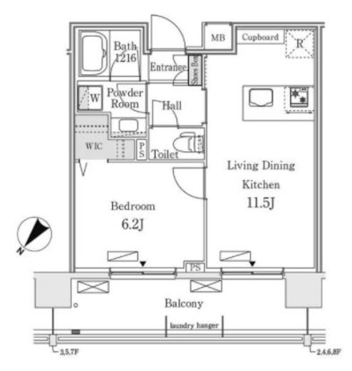 ロイジェント豊洲 416 間取り図