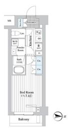 プレール・ドゥーク新宿West 102 間取り図