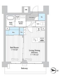 プレール・ドゥーク新宿West 606 間取り図