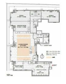 Prestige Residence白金長者丸 (プレステージレジデンス白金長者丸) 1階 間取り図