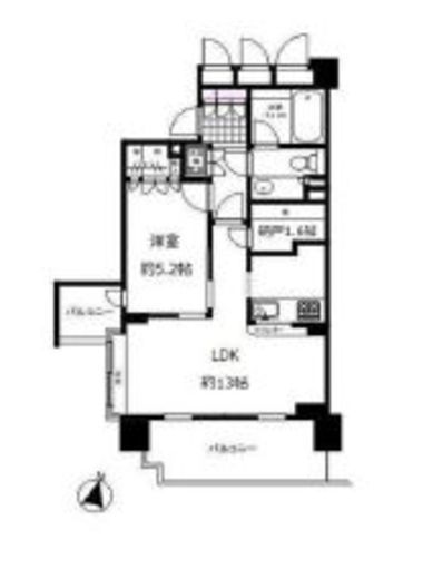広尾シティタワー 5階 間取り図