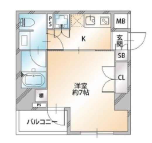 パレステュディオ新宿パークサイド 7階 間取り図