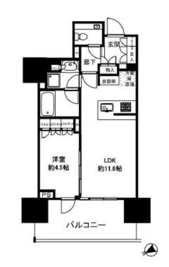 グランドヒルズ恵比寿 6階 間取り図