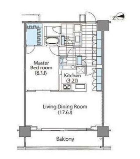 コンフォリア新宿イーストサイドタワー 1909 間取り図