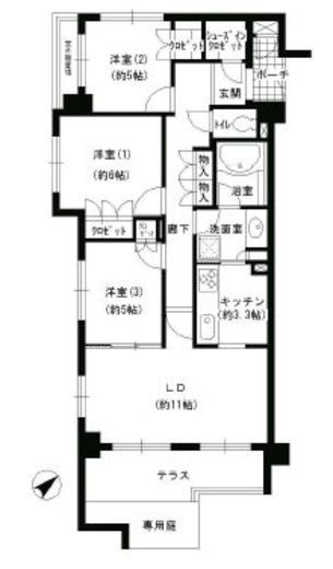 エスティメゾン巣鴨 201 間取り図