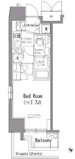 パークアクシス台東根岸 404 間取り図