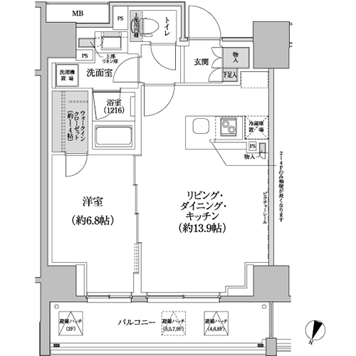 パークハビオ渋谷本町レジデンス 401 間取り図