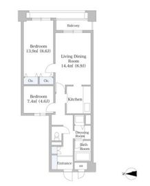 港南ハイツ 1304 間取り図