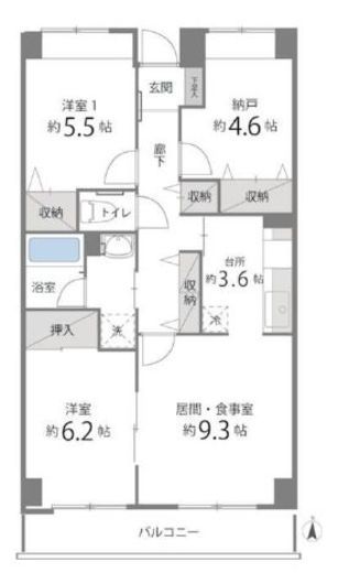 目黒本町マンション 606 間取り図