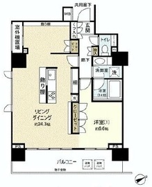 ウェリス六本木 2階 間取り図