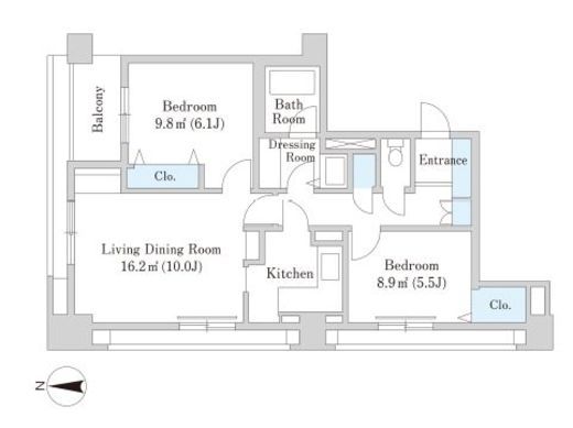 港南ハイツ 1301 間取り図