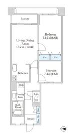 港南ハイツ 1306 間取り図