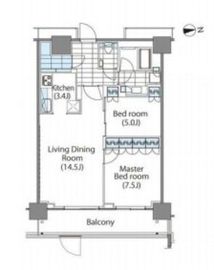 コンフォリア新宿イーストサイドタワー 2814 間取り図