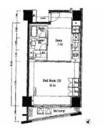 ロジェ二番町 9F2 間取り図