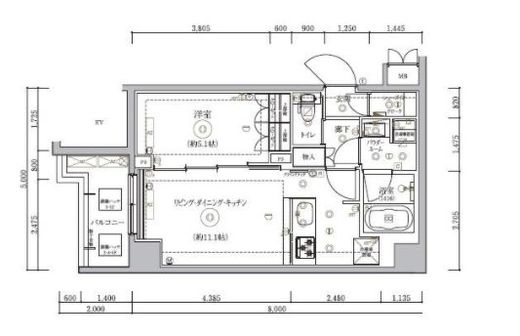 グラシアプレイス錦糸町 205 間取り図