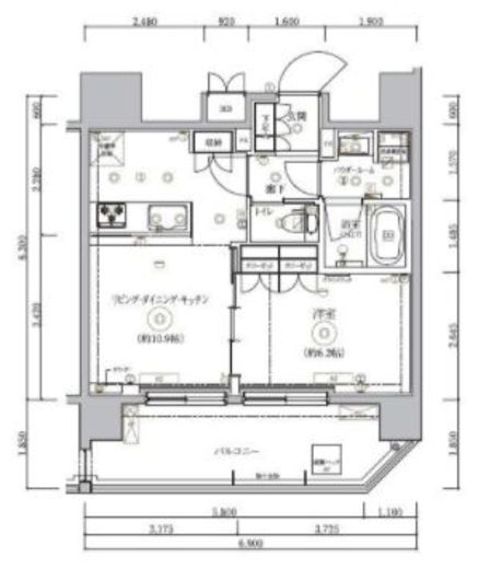 グラシアプレイス錦糸町 602 間取り図