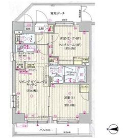 エステムプラザ神楽坂ノースレジデンス 7階 間取り図