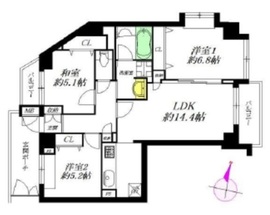 ルシェール代官山 4階 間取り図