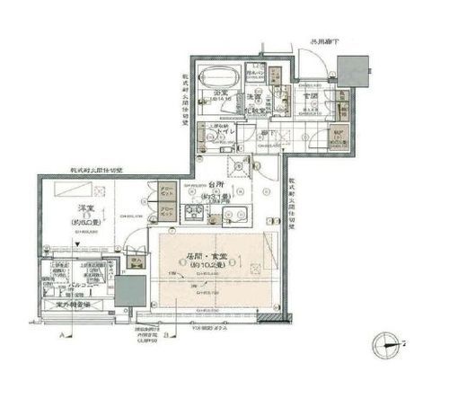 プラウドタワー白金台 2階 間取り図