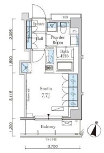 パークアクシス自由が丘テラス 202 間取り図